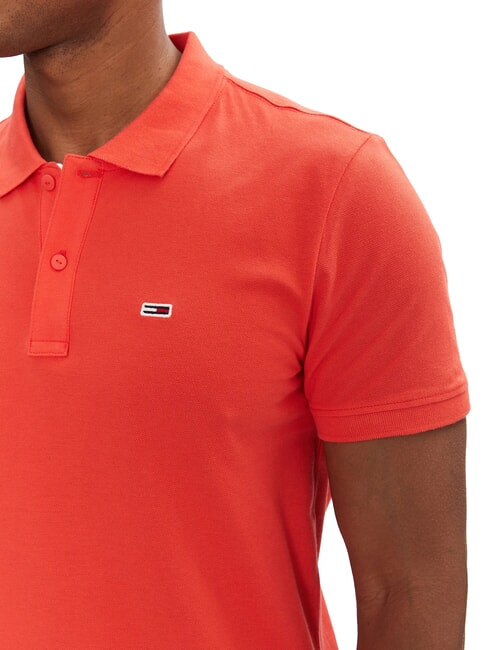 TH JEANS Kurz&auml;rmeliges Poloshirt mit Flagge helles Zinnoberrot - Herren-Polo-Shirts/Herren-Polo-Shirt/Herrenpoloshirt/Herrenpoloshirts