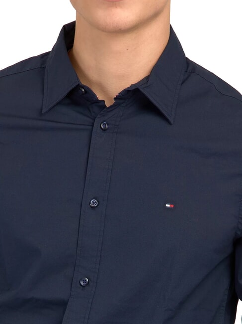 TH Lang&auml;rmeliges Stretch-Baumwollhemd Marineblauer Blazer - Herrenhemden