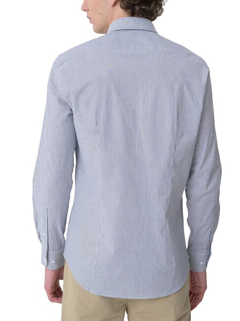 TH Lang&auml;rmeliges Hemd Dunkelsaphirblau / wei&szlig;e Streifen - Herrenhemden