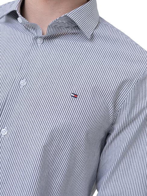 TH Lang&auml;rmeliges Hemd Dunkelsaphirblau / wei&szlig;e Streifen - Herrenhemden
