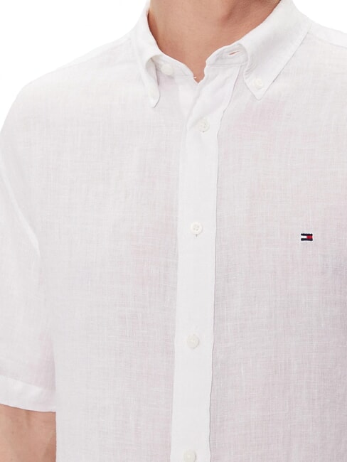 TH Kurzarm-Leinenhemd in regul&auml;rer Passform optisches Wei&szlig; - Herrenhemden