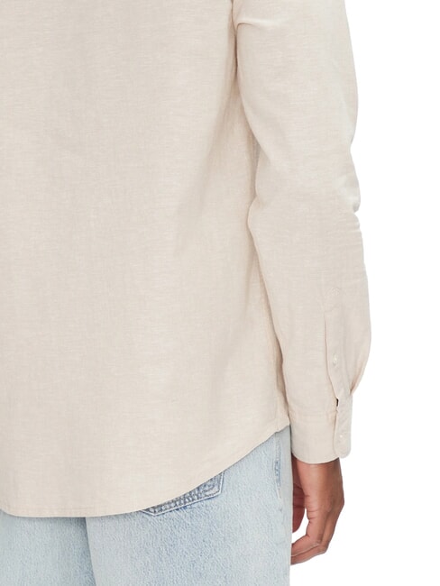 TH JEANS Lang&auml;rmeliges Hemd aus Leinenmischgewebe Reliktbr&auml;une - Herrenhemden