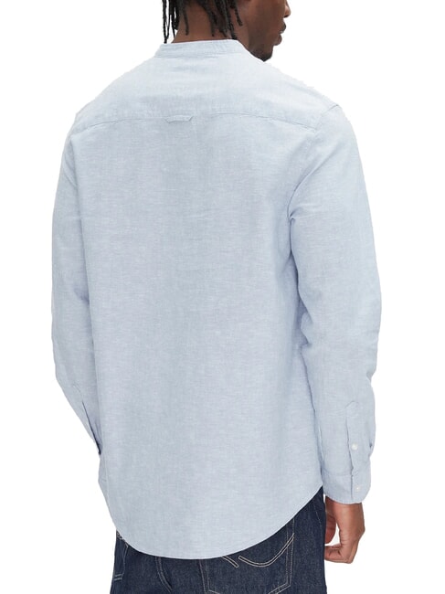 TH JEANS Hemd aus Leinenmischgewebe mit Stehkragen Colorado-Blau - Herrenhemden