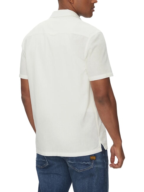 TH JEANS Kurz&auml;rmeliges Hemd aus Leinen und Baumwolle ecru - Herrenhemden