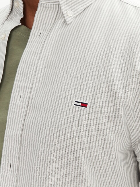 TH JEANS Lang&auml;rmeliges gestreiftes Hemd Aruba gr&uuml;ner Streifen - Herrenhemden