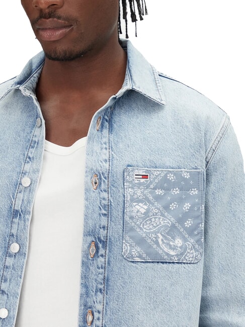 TH JEANS Lang&auml;rmeliges Jeanshemd heller Denim - Herrenhemden