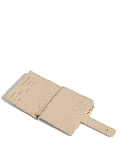 METALLIC SOFT Mini-Geldb&ouml;rse aus Leder Sandmuschel - Brieftaschen Damen