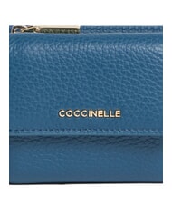 COCCINELLE METALLIC SOFT Portemonnaie aus genarbtem Leder tiefblau - Brieftaschen Damen - 3
