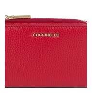 COCCINELLE METALLIC SOFT Kleine Geldb&ouml;rse aus Leder Scharlach - Brieftaschen Damen - 3