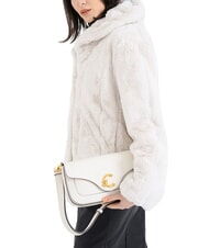 COCCINELLE C-ME CALF Schultertasche aus Leder Perle - Damentaschen - 5