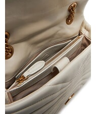 PINKO LOVE PUFF MINI Mini-Umh&auml;ngetasche aus Nappa Seide wei&szlig;-antikgold - Damentaschen - 4