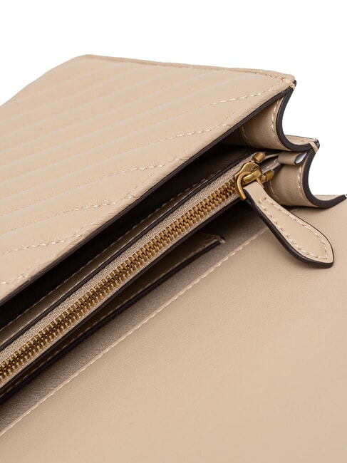 CLASSIC LOVE ONE Tasche aus Nappaleder Beige-Rauchgrau-Antikgold - Damentaschen