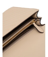 PINKO CLASSIC LOVE ONE Tasche aus Nappaleder Beige-Rauchgrau-Antikgold - Damentaschen - 5