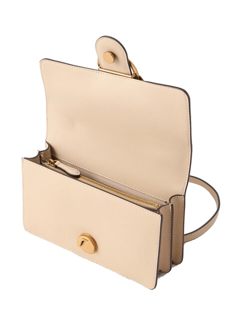 LOVE ONE CLASSIC Mini-Umh&auml;ngetasche aus Leder Beige-Rauchgrau-Antikgold - Damentaschen
