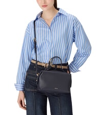 FURLA DOUBLE Ledertasche mit Schulterriemen Tintenblau - Damentaschen - 5