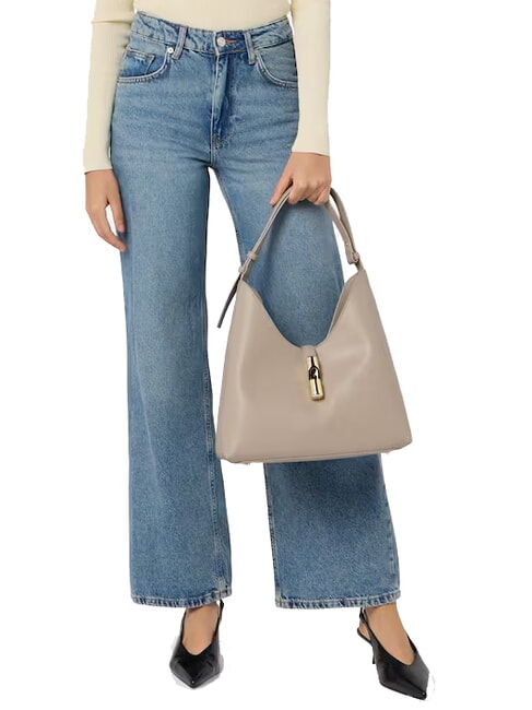 GOCCIA Umh&auml;ngetasche aus Leder Leinen - Damentaschen