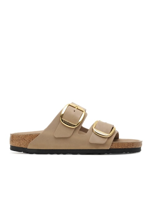 ARIZONA BIG BUCKLE Lederpantoffel mit zwei Riemen brauner Tabak - Damenschuhe