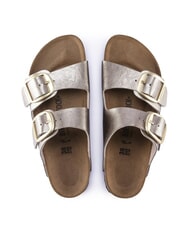 BIRKENSTOCK ARIZONA BIG BUCKLE Metallischer Pantoffel mit Schnallen grau taupe - Damenschuhe - 4