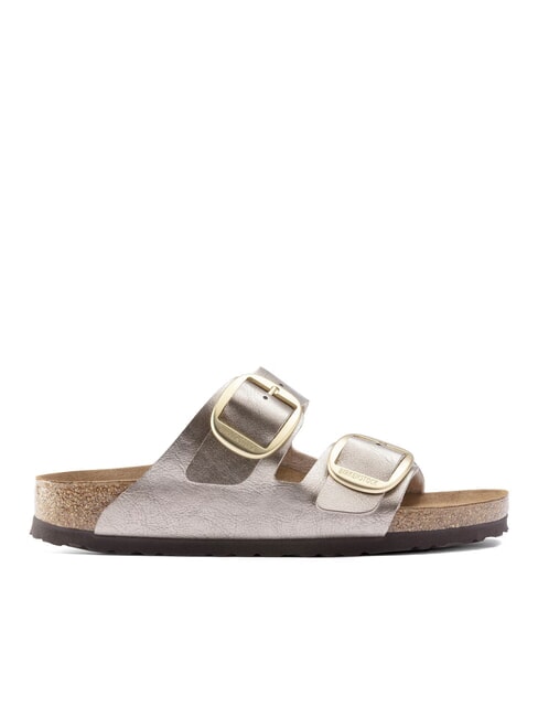 ARIZONA BIG BUCKLE Metallischer Pantoffel mit Schnallen grau taupe - Damenschuhe
