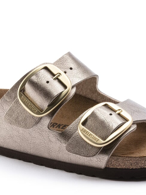 ARIZONA BIG BUCKLE Metallischer Pantoffel mit Schnallen grau taupe - Damenschuhe