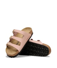 BIRKENSTOCK FLORIDA Dreireihiger Hausschuh aus Nubukleder Zartrosa - Damenschuhe - 6