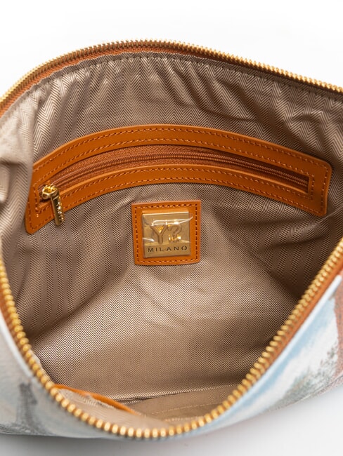 YESBAG Gro&szlig;e Clutch mit Schulterriemen aus Metall so ist das Leben - Damentaschen