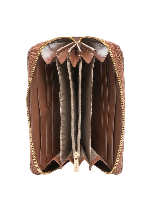 LUX Gro&szlig;e Geldb&ouml;rse mit Rei&szlig;verschluss Schokolade - Brieftaschen Damen