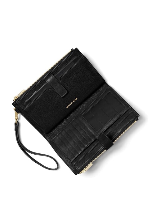 JET SET Leder-Clutch-Geldb&ouml;rse Schwarz - Damentaschen
