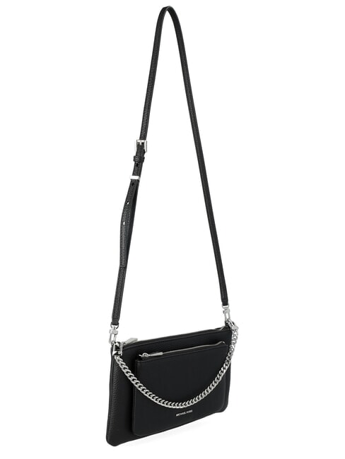 JET SET Schultertasche aus Leder mit Kette Schwarz - Damentaschen