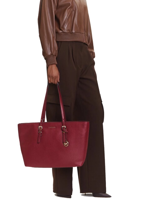 QUINN Einkaufstasche aus Leder Maulbeere - Damentaschen