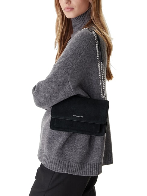 CLAIRE Wildleder-Schultertasche Schwarz - Damentaschen