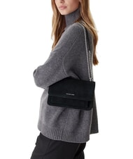 MICHAEL KORS CLAIRE Wildleder-Schultertasche Schwarz - Damentaschen - 5