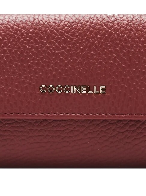 METALLIC SOFT Kartenetui aus geh&auml;mmertem Leder Brandy - Brieftaschen Damen