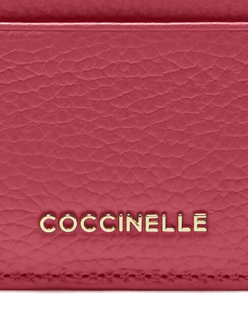 METALLIC SOFT  Flaches Kartenetui aus Leder Rosenholz - Brieftaschen Damen