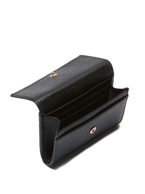 METALLIC SOFT Kartenetui aus geh&auml;mmertem Leder Schwarz - Brieftaschen Damen