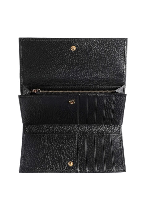 METALLIC SOFT Geldb&ouml;rse aus strukturiertem Leder Schwarz - Brieftaschen Damen