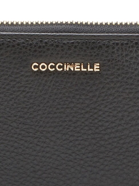 METALLIC SOFT  Mittelgro&szlig;e Lederbrieftasche Schwarz - Brieftaschen Damen