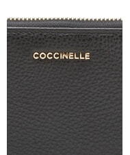 COCCINELLE METALLIC SOFT  Mittelgro&szlig;e Lederbrieftasche Schwarz - Brieftaschen Damen - 3