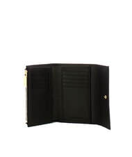 COCCINELLE METALLIC SOFT Mittelgro&szlig;e Geldb&ouml;rse aus geh&auml;mmertem Leder Schwarz - Brieftaschen Damen - 2