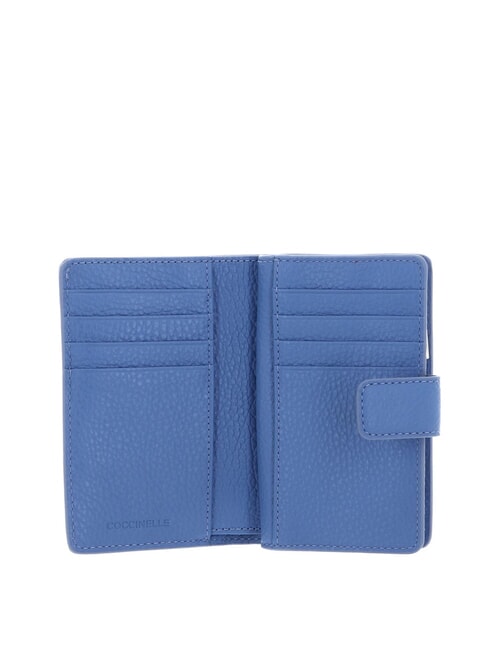 METALLIC SOFT Geldb&ouml;rse aus strukturiertem Leder Blau - Brieftaschen Damen
