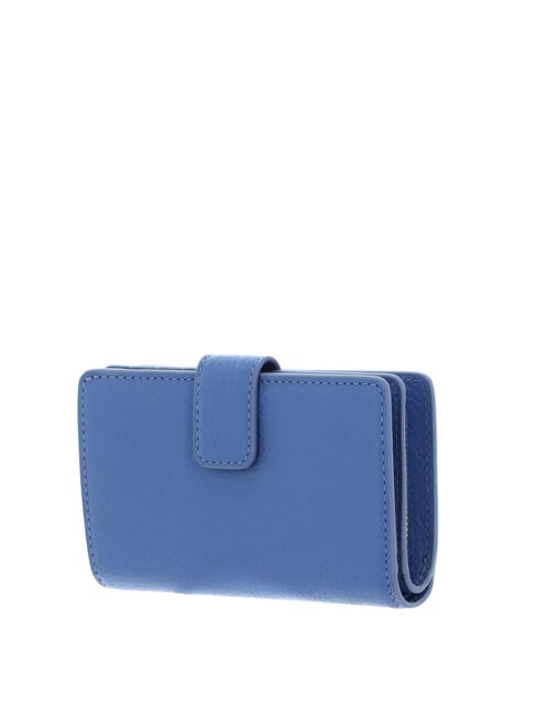 METALLIC SOFT Geldb&ouml;rse aus strukturiertem Leder Blau - Brieftaschen Damen