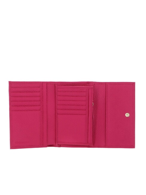 METALLIC SOFT Bifold-Brieftasche aus geh&auml;mmertem Leder neues Fuchsia - Brieftaschen Damen