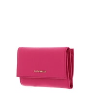 COCCINELLE METALLIC SOFT Bifold-Brieftasche aus geh&auml;mmertem Leder neues Fuchsia - Brieftaschen Damen - 4