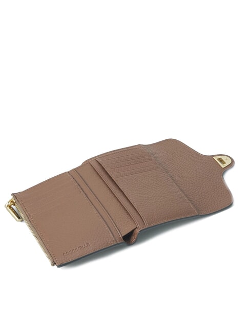 BEAT SOFT Mittelgro&szlig;e Brieftasche aus geh&auml;mmertem Leder warmes Taupe - Brieftaschen Damen