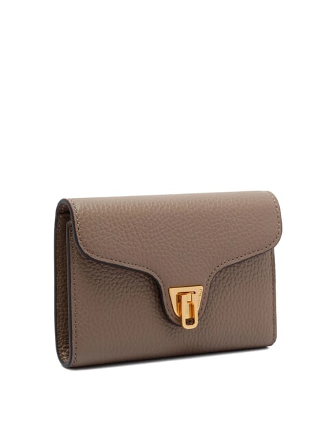 BEAT SOFT Mittelgro&szlig;e Brieftasche aus geh&auml;mmertem Leder warmes Taupe - Brieftaschen Damen