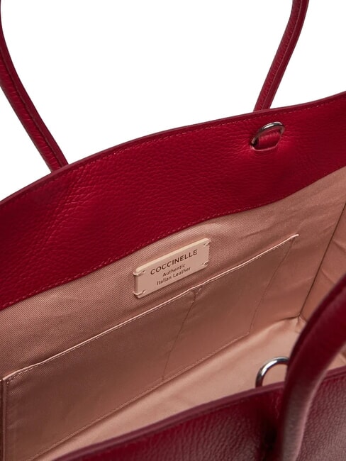 MYRTHA MAXI LOG Einkaufstasche aus geh&auml;mmertem Leder Sangria - Damentaschen