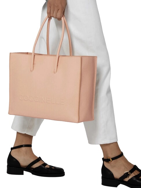 MYRTHA MAXI LOG Einkaufstasche aus geh&auml;mmertem Leder Rosetten - Damentaschen