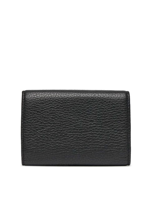 DEW Mittelgro&szlig;e Ledergeldb&ouml;rse mit Klappe Schwarz - Brieftaschen Damen