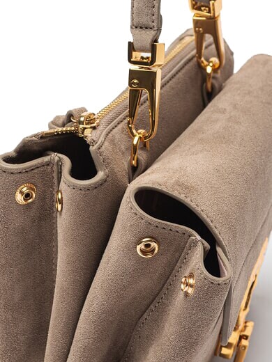 ARLETTIS SUEDE DROPLET Mini-Ledertasche mit Schulterriemen warmes Taupe - Damentaschen