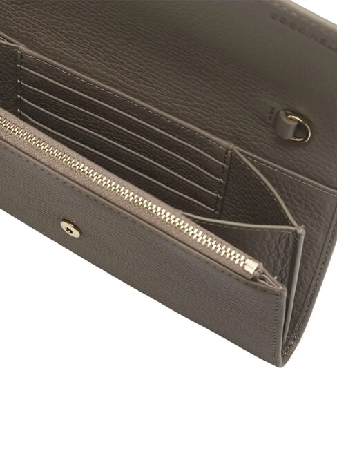 METALLIC SOFT Lederclutch mit Schulterriemen warmes Taupe - Damentaschen